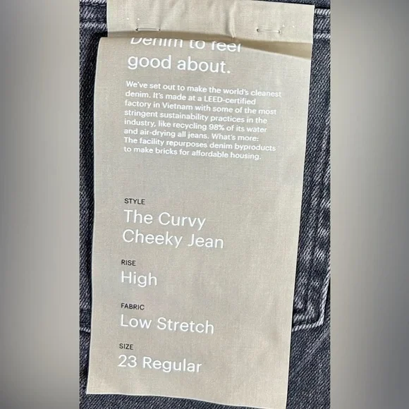 NWT Everlane High Rise ‘The Curvy Cheeky Jean,’ in Washed Black, 23 - Picture 12 of 14